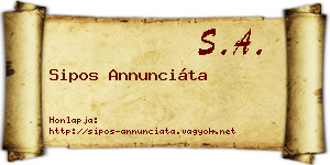 Sipos Annunciáta névjegykártya